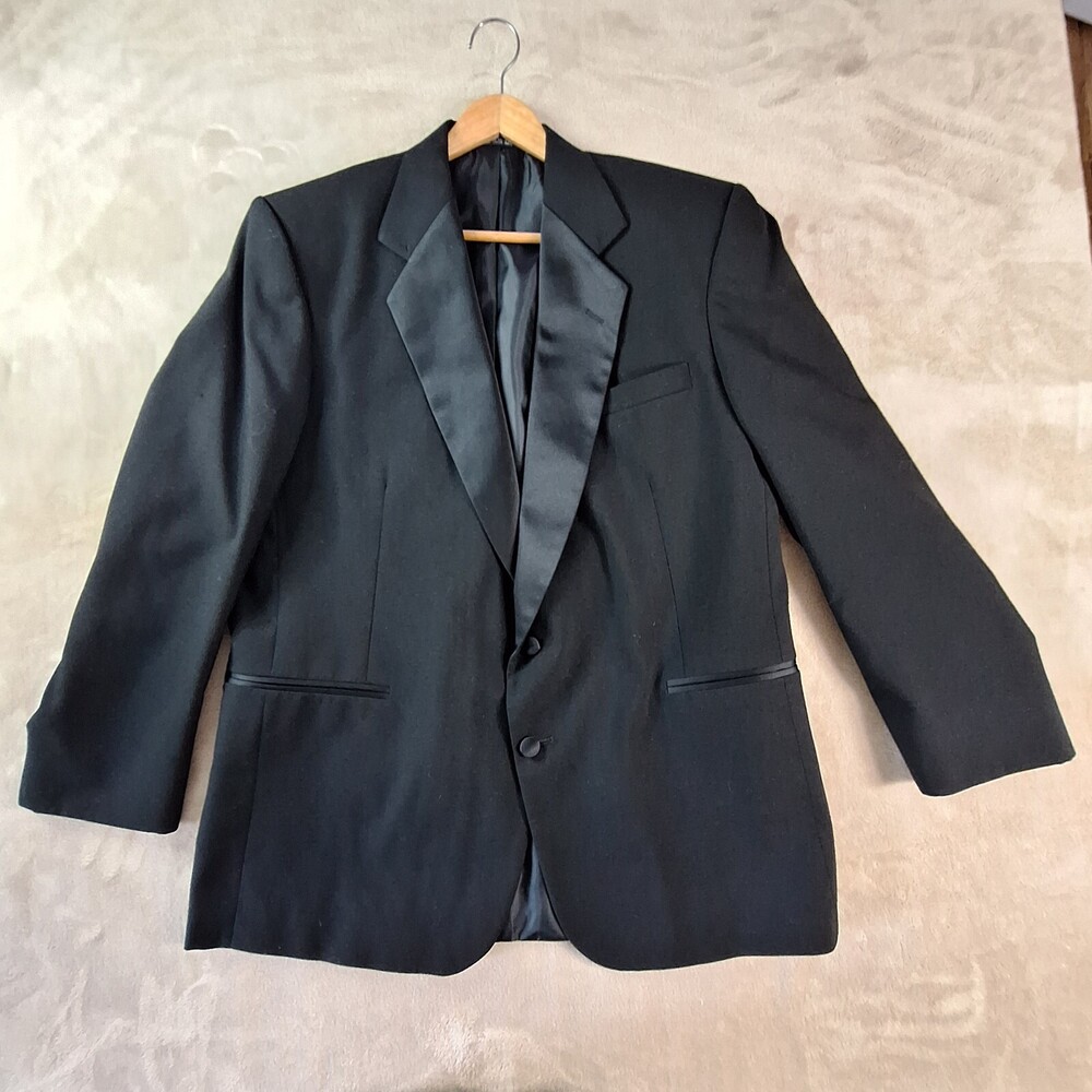 After Six Tuxedo Jacket Men's 43R Black Single Breasted Made USA Blazer